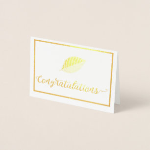 Gefeliciteerd Gold Leaf Afstuderen Afstuderen Chic Folie Kaarten