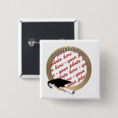 'Gefeliciteerd' Gold Photo Lijst Vierkante Button 5,1 Cm (Voorkant /achterkant)