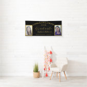 Gefeliciteerd Gold Script 2 Photo Afstuderen Spandoek (Insitu)