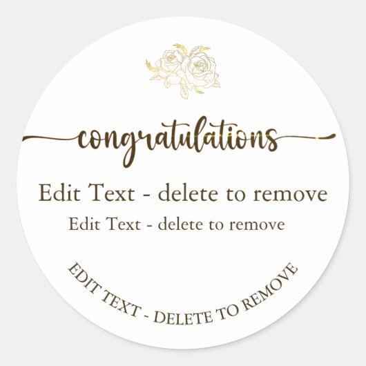 Gefeliciteerd Gold Sticker (Voorkant)