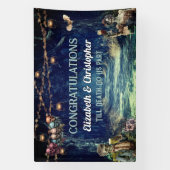 Gefeliciteerd Gothic Halloween bruiloft Spandoek (Verticaal)