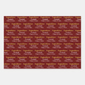 Gefeliciteerd Goud Donkerrood Klasse van 20xx Naam Inpakpapier Vel (Voorkant 2)