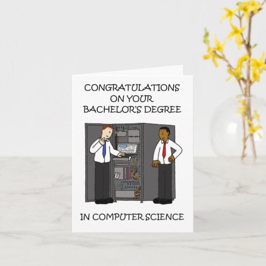 Gefeliciteerd, graad in computerwetenschap kaart (Gele Bloem)
