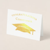 Gefeliciteerd Graduation Cap Modern Simple Folie Kaarten (Voorkant)
