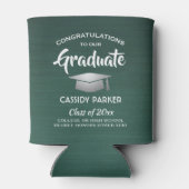 Gefeliciteerd Graduation Party geborsteld donkergr Blikjeskoeler (Achterkant)