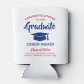 Gefeliciteerd Graduation Party Modern Red White & Blikjeskoeler (Achterkant)