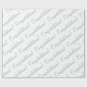 Gefeliciteerd Groen Script Trouwfeest Borrel Cadeaupapier (Vlak)