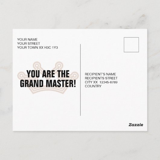 Gefeliciteerd grootmeester Briefkaart (Achterkant)