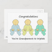 Gefeliciteerd Grootouders met Triplets Briefkaart (Voorkant / Achterkant)