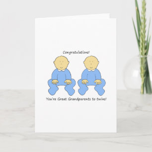 Gefeliciteerd grootouders met Twin Boys Kaart