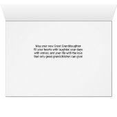 Gefeliciteerd grootouders Nieuwe kleindochter (Binenzijde Horizontaal (Onderkant))