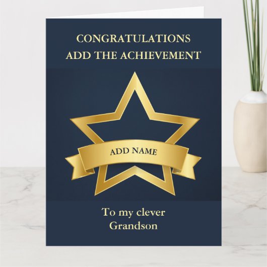 Gefeliciteerd, grootson Grandmoeder BIG Kaart (Voorkant)