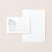 Gefeliciteerd Heart Cupcake Wedding Brida Shower Folie Kaarten (Display)