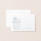 Gefeliciteerd Heart Cupcake Wedding Brida Shower Folie Kaarten (Voorkant met envelop)