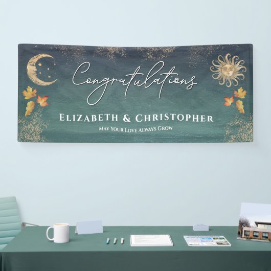 Gefeliciteerd Herfst Sun Moon Engagement Party Spandoek (Beurs)