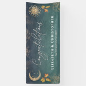 Gefeliciteerd Herfst Sun Moon Engagement Party Spandoek (Verticaal)