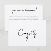 Gefeliciteerd Homeowner Post Sluiten Kaart (Voorkant / Achterkant)