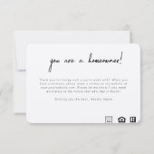 Gefeliciteerd Homeowner Post Sluiten Kaart (Achterkant)