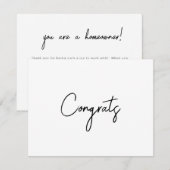 Gefeliciteerd Homeowner Post Sluiten Kaart (Voorkant / Achterkant)