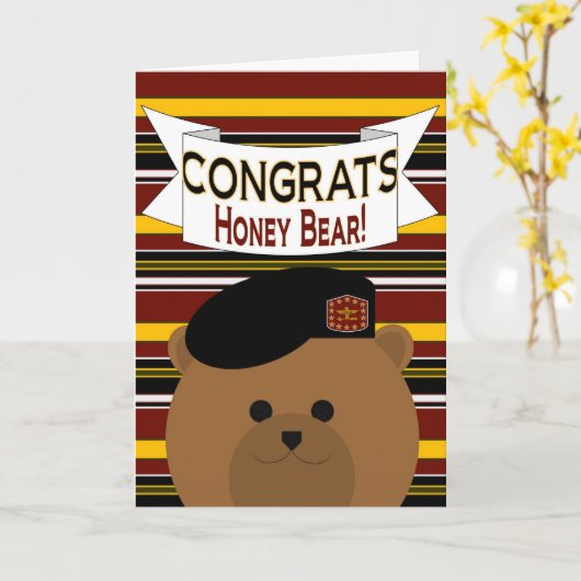 Gefeliciteerd Honey Beer Army Hero - Man / Vriend Kaart (Gele Bloem)