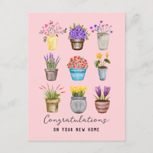 Gefeliciteerd Huiseigenaar Nieuw Huis Boho Botanis Briefkaart