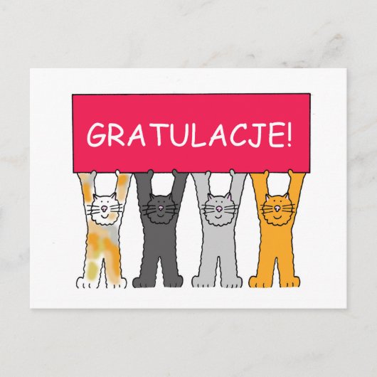 Gefeliciteerd in het Pools Briefkaart (Voorkant)