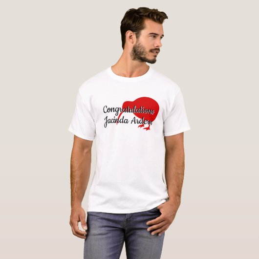 Gefeliciteerd Jacinda Ardern Custom Text Kiwi T-shirt (Voorkant volledig)