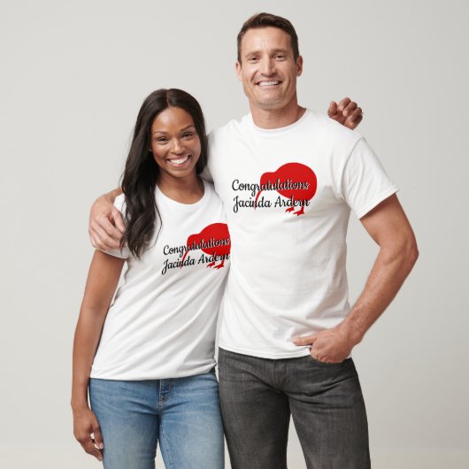 Gefeliciteerd Jacinda Ardern Custom Text Kiwi T-shirt (Unisex)