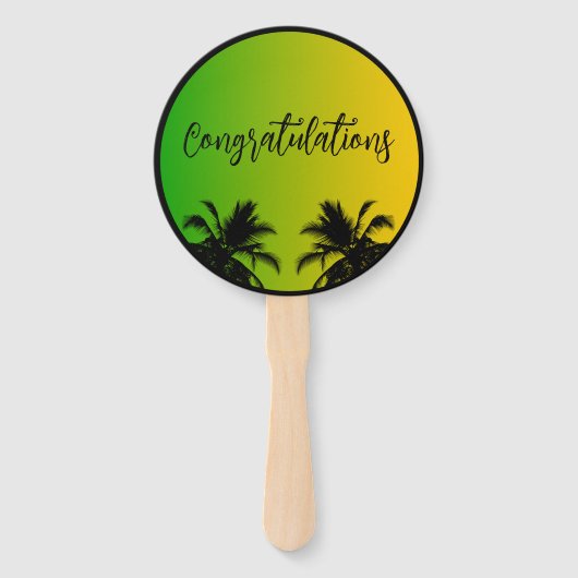 Gefeliciteerd Jamaicaanse bruiloft of Verloving Handwaaier (Voorkant)