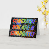 "GEFELICITEERD! JE BENT EEN AFSTUDEREN!" Regenboog Kaart (Gele Bloem)