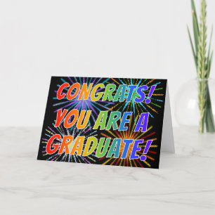 "GEFELICITEERD! JE BENT EEN AFSTUDEREN!" Regenboog Kaart