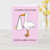 Gefeliciteerd, je bent een geweldige oom voor baby kaart (Gele Bloem)