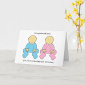 Gefeliciteerd je bent grootouder aan Twins Kaart (Gele Bloem)