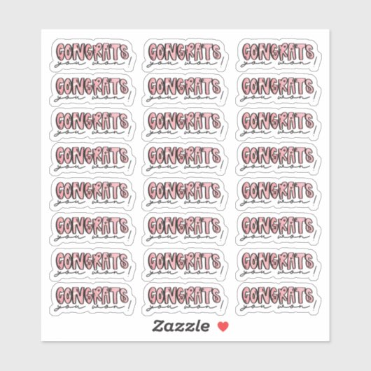 Gefeliciteerd, je hebt gewonnen! - WATERVERF STICK Sticker (Vel)