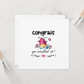 Gefeliciteerd je hebt het Cartoon uil Humor genage Kaart (Voorkant / Achterkant in situ)