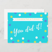 Gefeliciteerd, je hebt het gedaan briefkaart (Voorkant / Achterkant)