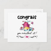 Gefeliciteerd je hebt het Schattigee uil Cartoon g Briefkaart (Voorkant / Achterkant)