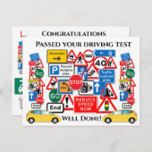 Gefeliciteerd, je rijbewijs gehaald! briefkaart (Voorkant / Achterkant)