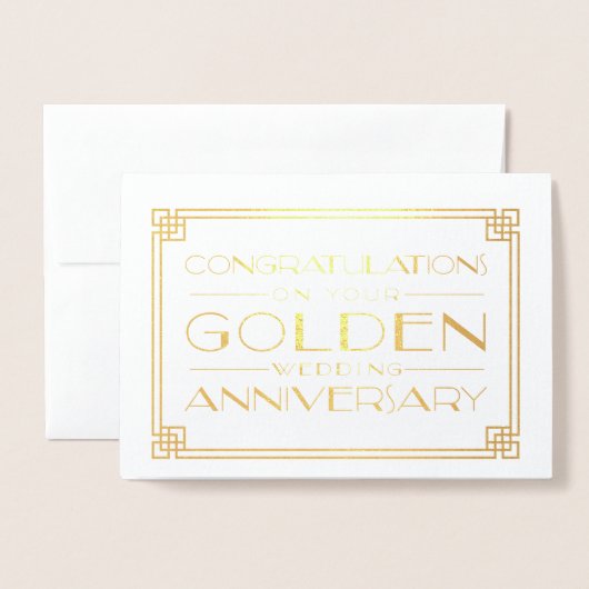 Gefeliciteerd Jubileum Golden Wedding Folie Kaarten (Voorkant met envelop)