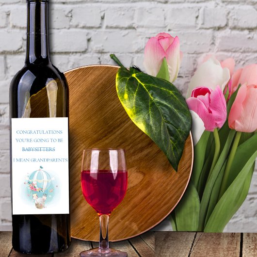 Gefeliciteerd, jullie worden grootouders  wijn etiket