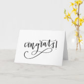 Gefeliciteerd Kaart - Black Calligraphy Design (Gele Bloem)