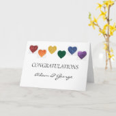 Gefeliciteerd Kaart - LGBTIQ Rainbow Pride Hearts (Gele Bloem)