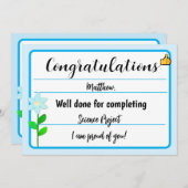 Gefeliciteerd Kaart met Blue Flower (Voorkant / Achterkant)