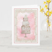 Gefeliciteerd Kaart met mooie Cake (Gele Bloem)