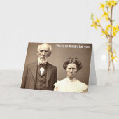 Gefeliciteerd Kaart met oud koppel (Gele Bloem)