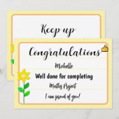 Gefeliciteerd Kaart met Yellow Flower (Voorkant / Achterkant)