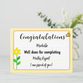 Gefeliciteerd Kaart met Yellow Flower (Staand voorkant)