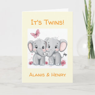 Gefeliciteerd Kaart, Unisex Twins Kaart