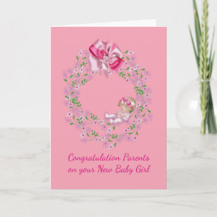 Gefeliciteerd Kaart voor ouders van New Baby Girl