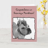 Gefeliciteerd kapper boxer wenskaart kaart (Gele Bloem)